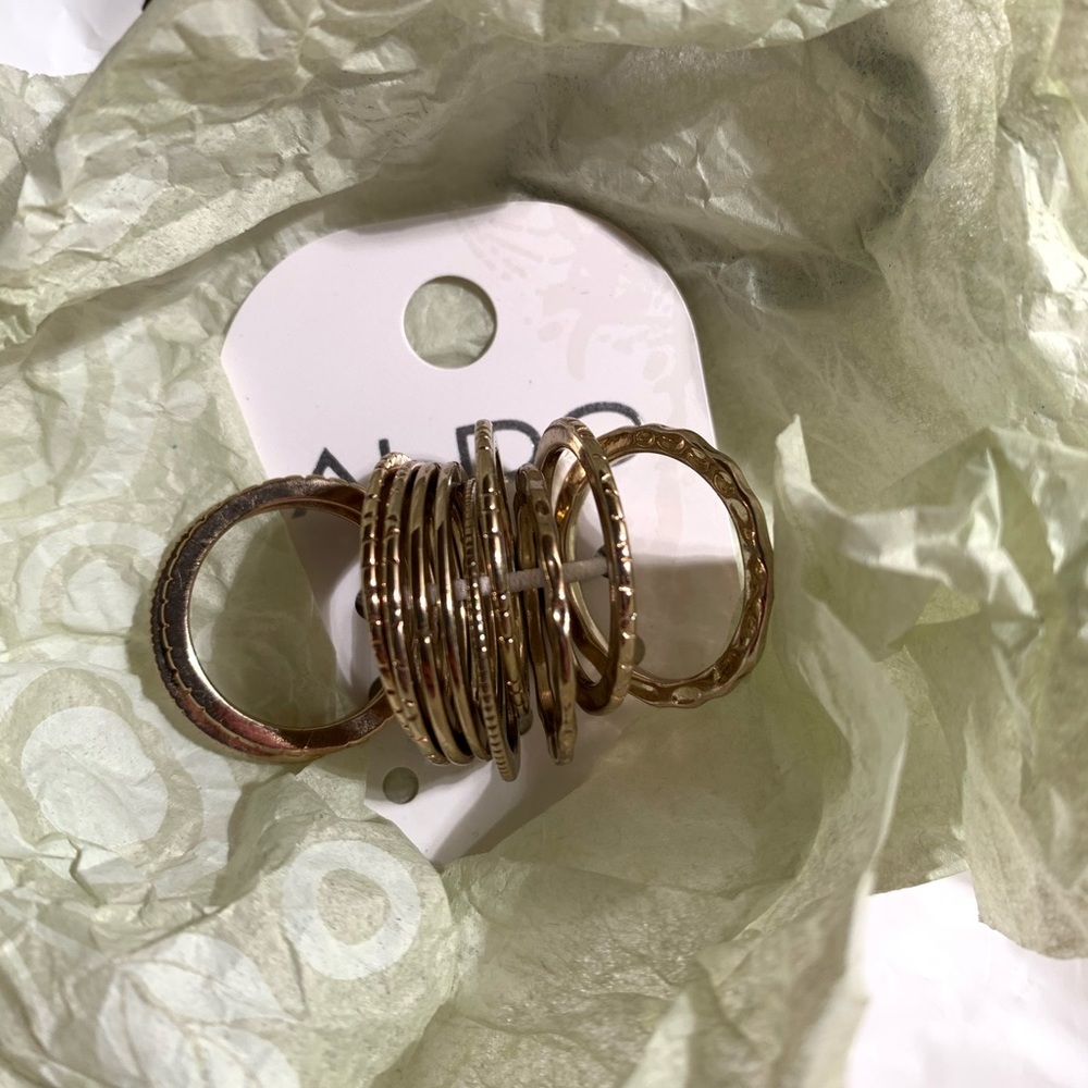 Aldo Gold Ring Set - Picture 1 of 3